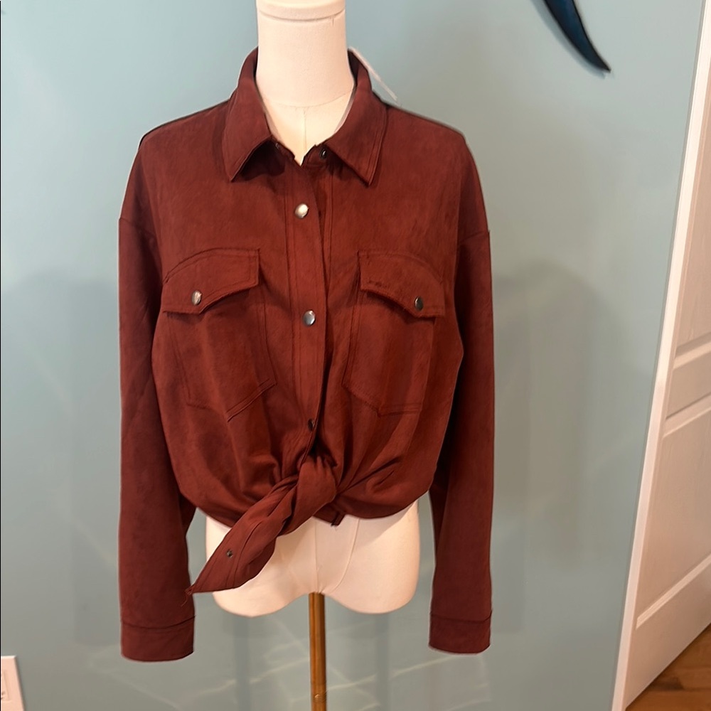 Women's Brown Button-Up Shirt